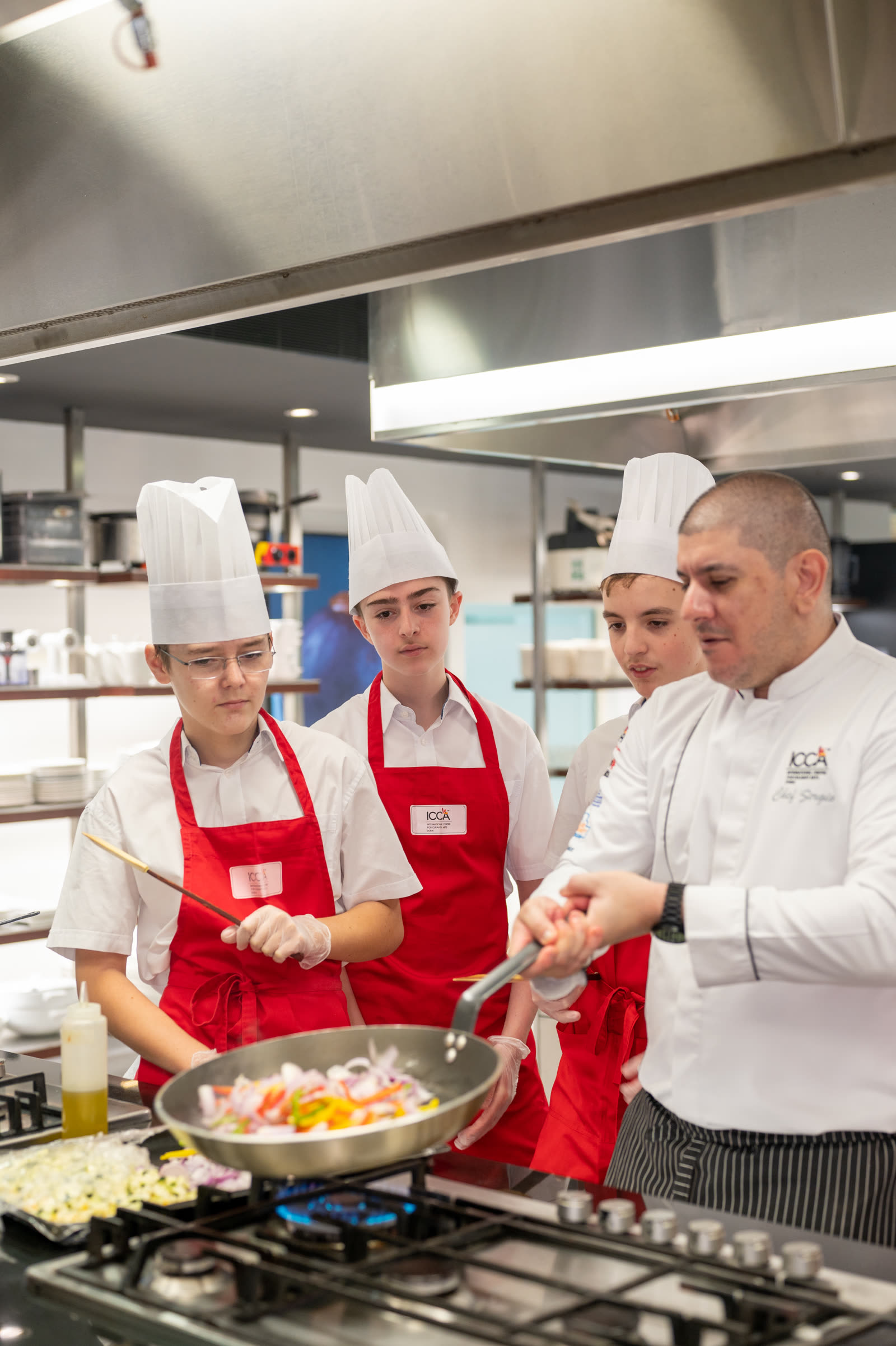 Students cooking at ICCA